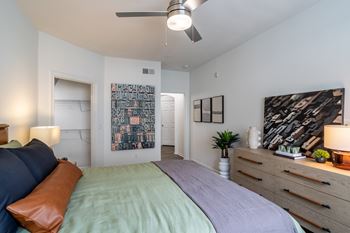 Bedroom with bed and comforter